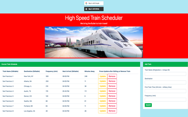 Train Scheduler